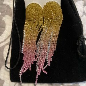 Free People Zsa Zsa Rhinestone Dangle Earrings   •Magnificent•       NWT